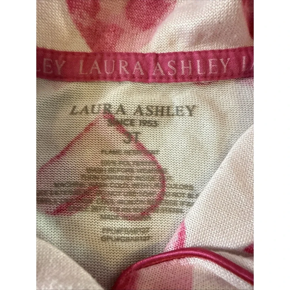 Laura Ashley Toddler Pajamas Hearts Button Short‎ Sleeve Long Pants Size 3T